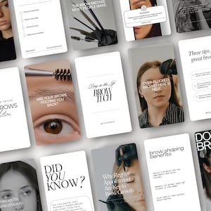 Modelos para Stories do Instagram da Brow Tech, Capas para Vídeos Laminados, Identidade Visual no Canva