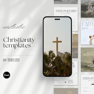 Faith-Based Christian Instagram Post Template, Bible Verse Quotes Template, Church Instagram Templates, Christian Posts, Editable Canva Post