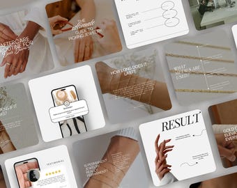 Permanent Jewelry Instagram Post Templates, Social Media Branding (Canva Editable)
