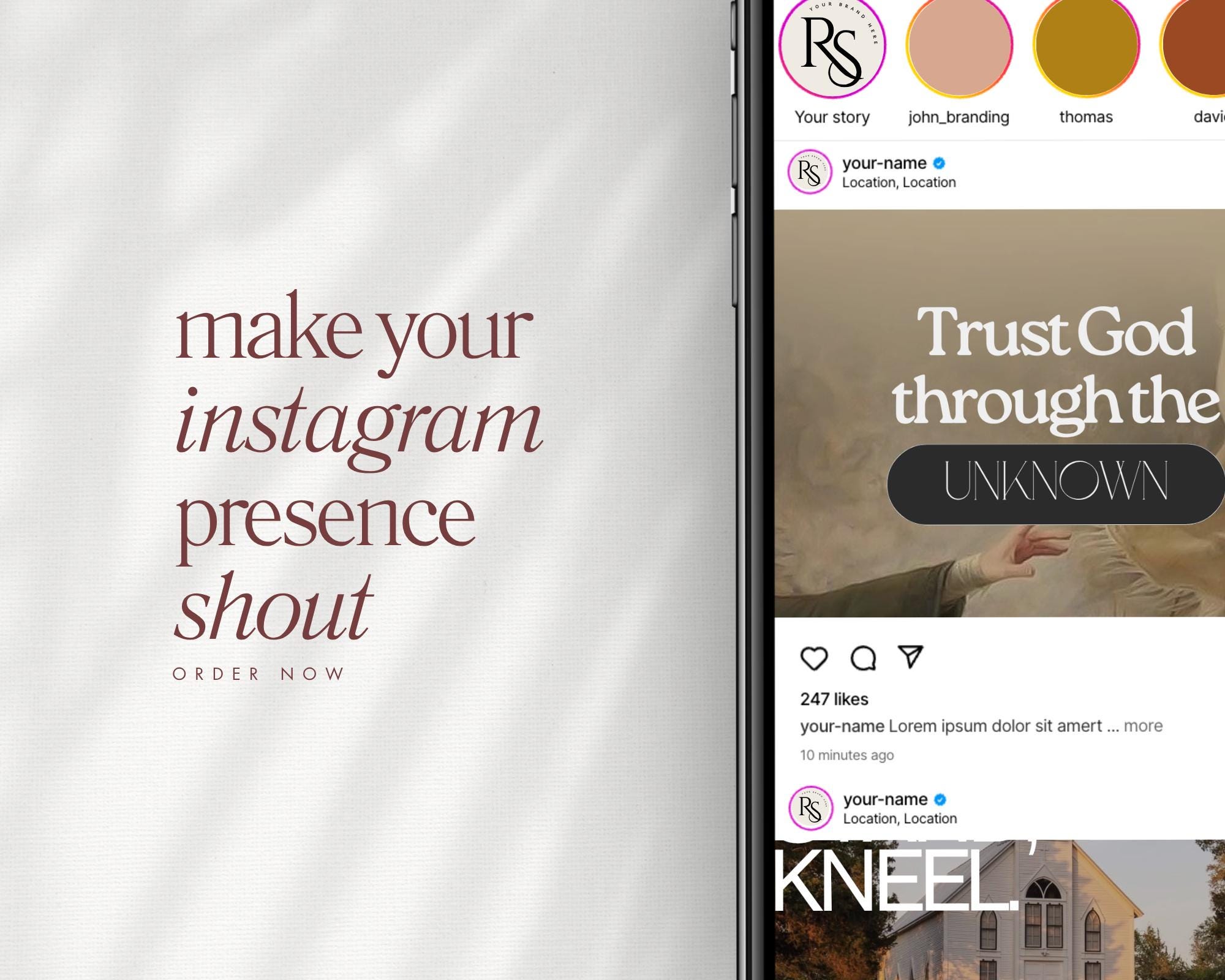 Faith-based Christian Instagram Post Template, Bible Verse Quotes ...