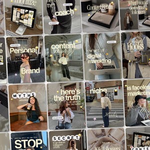 Modèles Instagram tendance pour gestionnaires de médias sociaux, coachs d'affaires, créateurs de contenu, agences de marketing numérique, SMM, iOS, publications virales Canva