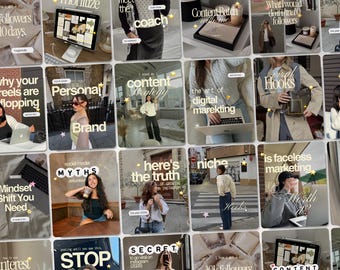 Trendy Instagram Templates for Social Media Manager Business Coach Content Creator Agency Digital Marketing SMM iOS Viral Canva Post Bundle