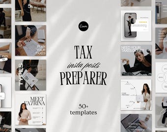 Tax Preparer Instagram Templates | Tax Preparation Flyers | Tax Prep & Accounting Social Media Posts | Accountant Canva Templates | Editable