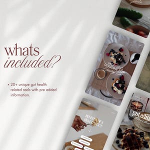 Gut Health Instagram Reels Templates in editable Canva format, featuring vertical 1080px by 1920px layouts. Designed for health coaches, nutritionists, wellness influencers, and diet experts to share educational content, gut-friendly recipes, wellness tips, and lifestyle advice. Fully customizable for video, text, and branding to create professional and engaging Instagram Reels and Stories.