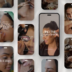 Make-up Artist Instagram Reels, Luxus MUA Video Reels, Make-up Instagram & TikTok, Schönheitssalon Social Media Posts Canva