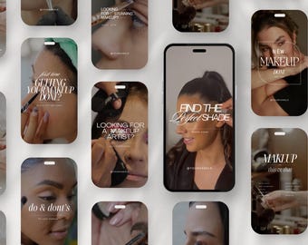 Makeup Artist Instagram Reels, Luxury MUA Video Reels, Makeup Instagram & TikTok, Beauty Salon Social Media Posts Canva