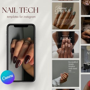 Nail Tech Social Media Vorlagen für Instagram, Nail Artist Instagram Post, Maniküre Beauty, Nail Tech Posts, ästhetisches Instagram Branding