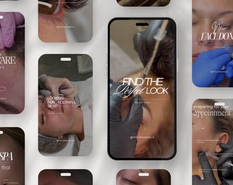 Lip Filler Botox Instagram Reels, Medspa Social Media Templates (Canva)