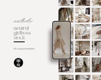 Neutral Girlboss Aesthetic Faceless Stock Photos, Beige Digital Marketing, GirlBoss Stock Image, mrr, plr, Neutral Minimalist Interior Image