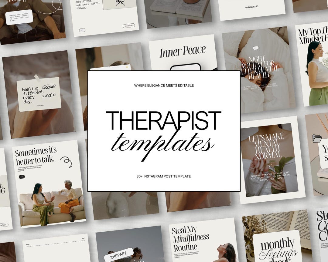 Therapist Instagram Templates for Mental Health & Mindset Coach ...