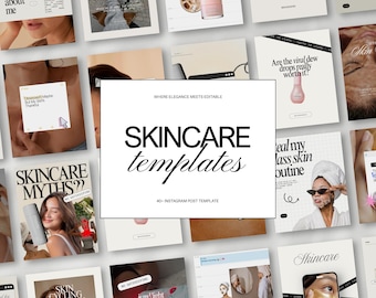 Plantillas para publicaciones de Instagram sobre cuidado de la piel para esteticistas, centros de estética, dermatólogos e influencers. Crea un look impactante en redes sociales con estilo de álbum de recortes editable en Canva.