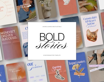 Bold Instagram Story Template, Scrapbook Style Instagram Reel Cover, Unique Branding for Social Media, Digital Marketing, Editable Canva