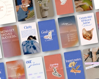 Bold Instagram Story Template, Scrapbook Style Instagram Reel Cover, Unique Branding for Social Media, Digital Marketing, Editable Canva