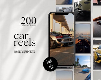 Bobine di stile di vita ricco di lusso senza volto virali, bobine di auto per pantaloncini Instagram, Tiktok e Youtube, bobine con diritti di rivendita PLR e MRR Master