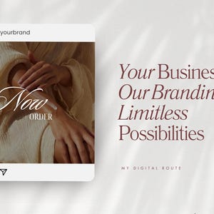 May include: Instagram post with a photo of hands applying lotion with the text "Now Order" and the caption "Your Business, Our Branding, Limitless Possibilities. My Digital Route."