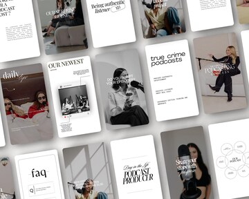 100+ Podcast Instagram Story Templates, Podcast Reel Covers, Canva Templates, Podcast Social Media Branding, Coach Instagram Marketing