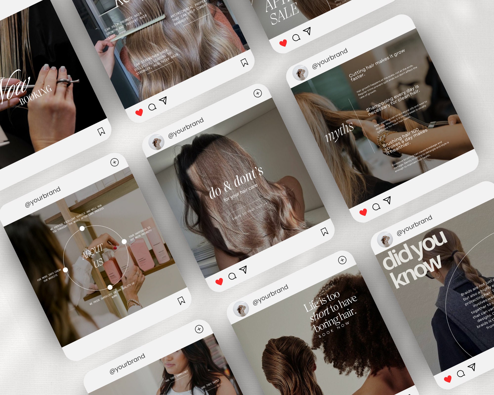 Hairstylist Instagram Post Templates , Hairstylist Social Media ...