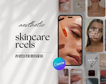 Luxury Skincare Instagram Video Reel Templates, Aesthetic Skincare Social Media, Esthetician Reels,  Ready To Use, Canva Templates, Branding