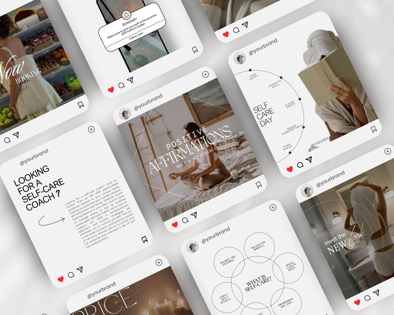 Mallar för Instagram-inlägg om självomsorg, inlägg om självkärlek, mallar för mental hälsa, sociala medier för hälsocoacher, redigerbar Canvas bild 7