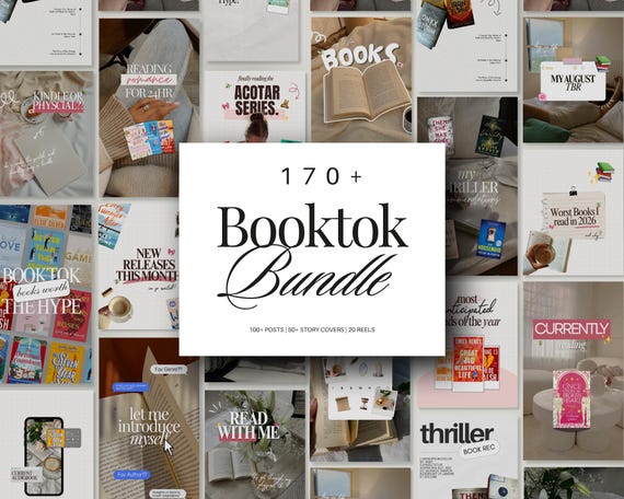 Bookstagram Bundle for Instagram Book Lover Social Media Templates, Ultimate Book Lover Canva Bundle with Bookish Posts, Reels, Stories