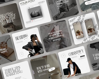 Luxury Social Media Post Templates, Canva Instagram Posts (Digital Download)