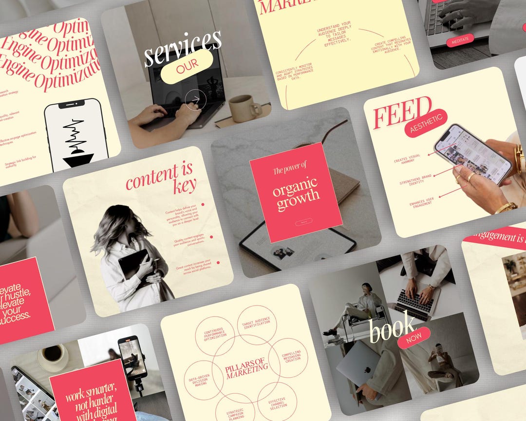 Digital Marketing Agency Templates Canva Posts, Yellow Social Media ...