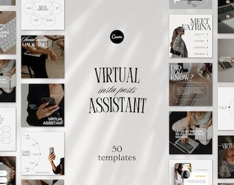 Virtueller Assistent Instagram Post-Vorlagen, Instagram Virtueller Assistent Social Media-Posts, Business Coach-Vorlage, Social Media-Manager, Canva
