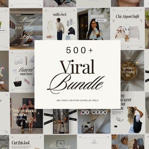 500+ Viral Instagram Template Bundle for Content Creators & Influencers UGC Social Media Trendy Pinterest Whimsy Canva Posts Stories Reels