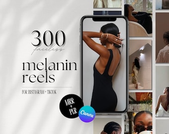 300 Faceless Melanin Reels For Instagram and Tiktok,Faceless Digital Marketing, Black Women Videos,Reels With PLR & MRR Master Resell Rights