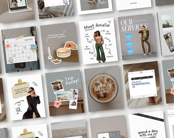 Instagram Post Templates: Scrapbook iOS Core Canva Designs (Digital Download)