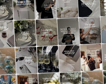 Instagram Templates for Event & Wedding Planner Business Social Media Marketing Posts Editable Canva Bundle