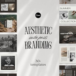 Aesthetic Social Media Templates | Minimal & Modern Instagram Templates | Canva Neutral Posts | Beige and Black | Editable | Luxury Branding