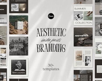 Aesthetic Social Media Templates | Minimal & Modern Instagram Templates | Canva Neutral Posts | Beige and Black | Editable | Luxury Branding