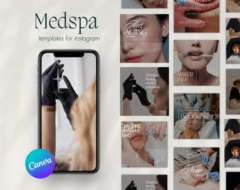 Medspa Instagram Templates, Botox Filler Posts, Esthetician Marketing (Canva)