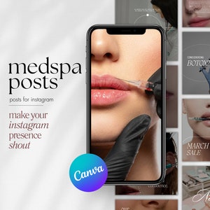Medspa Canva Instagram Templates, Botox and Filler Instagram Posts, Nurse Injector Instagram Templates, Esthetician Templates, Lip filler
