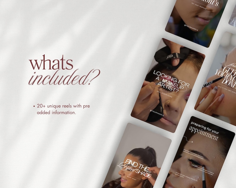 Makeup Artist Instagram Reels, Luxury MUA Video Reels, Makeup Instagram & TikTok, Beauty Salon Social Media Posts Canva image 10