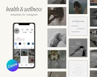 Gezondheid en welzijn Instagram-berichtsjablonen, holistische coach (canva-sjablonen)