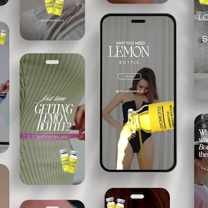 Lemon Bottle Instagram Reels, Fat dissolving Instagram Reels, Lemon Bottle Video, Weight Loss Templates, Lemon Bottle Social Media, Branding
