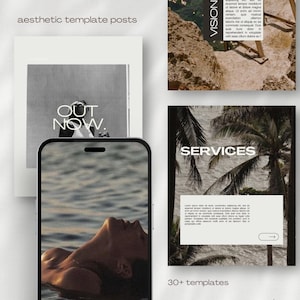 Aesthetic Social Media Templates | Minimal & Modern Instagram Templates | Canva Neutral Posts | Beige and Black | Editable | Luxury Branding