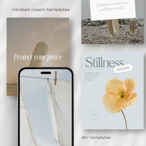 Mindset Coach Instagram Post Templates, Life Coach Social Media Templates, Positive Mindset Quotes, Holistic Coach Posts,Editable Canva Post