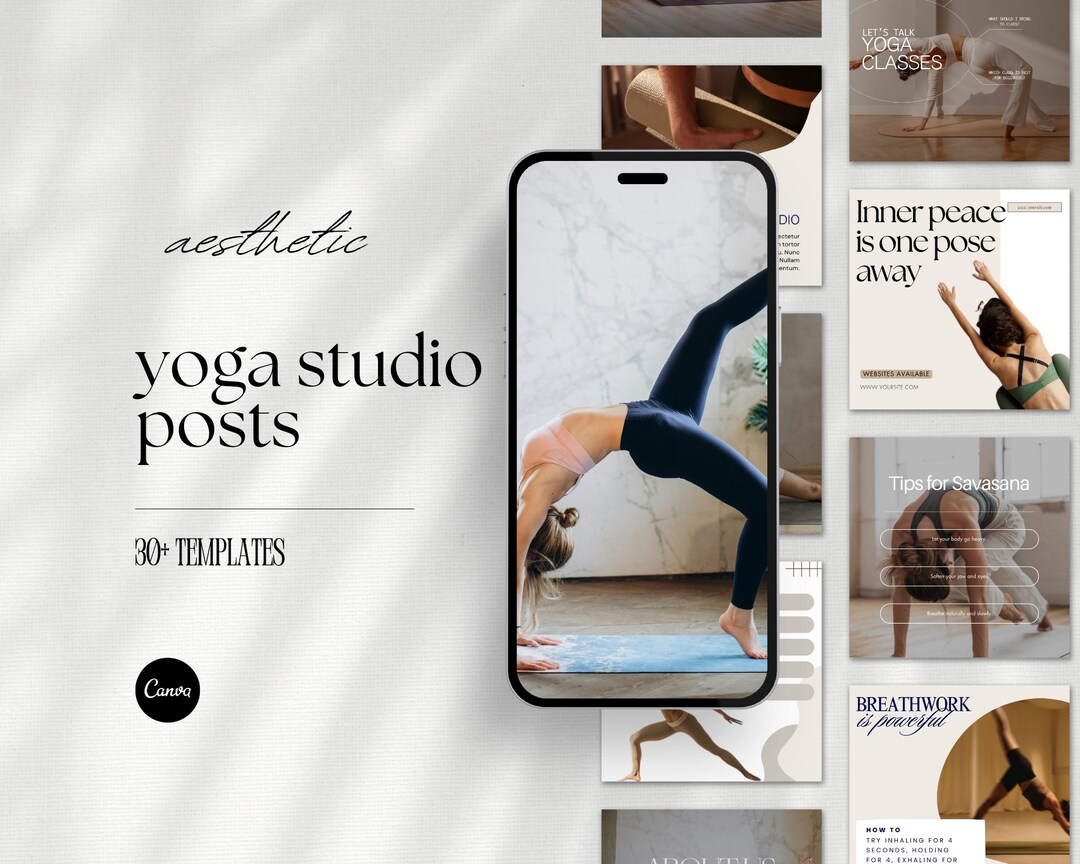 Yoga Instagram Post Templates, Yoga Studio Teacher Social Media ...