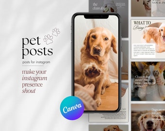 Pets Instagram Templates, Posts for Grooming Business & Pet Shops, Pet Sitter IG Posts, Dog Instagram, Dog Lover Post, Pet Social Media, Vet