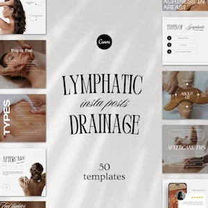 Manual Lymphatic Drainage Instagram Post Template for Massage Therapists, Post Op Lymphatic Drainage Massage Posts, Post Surgery, Canva Post