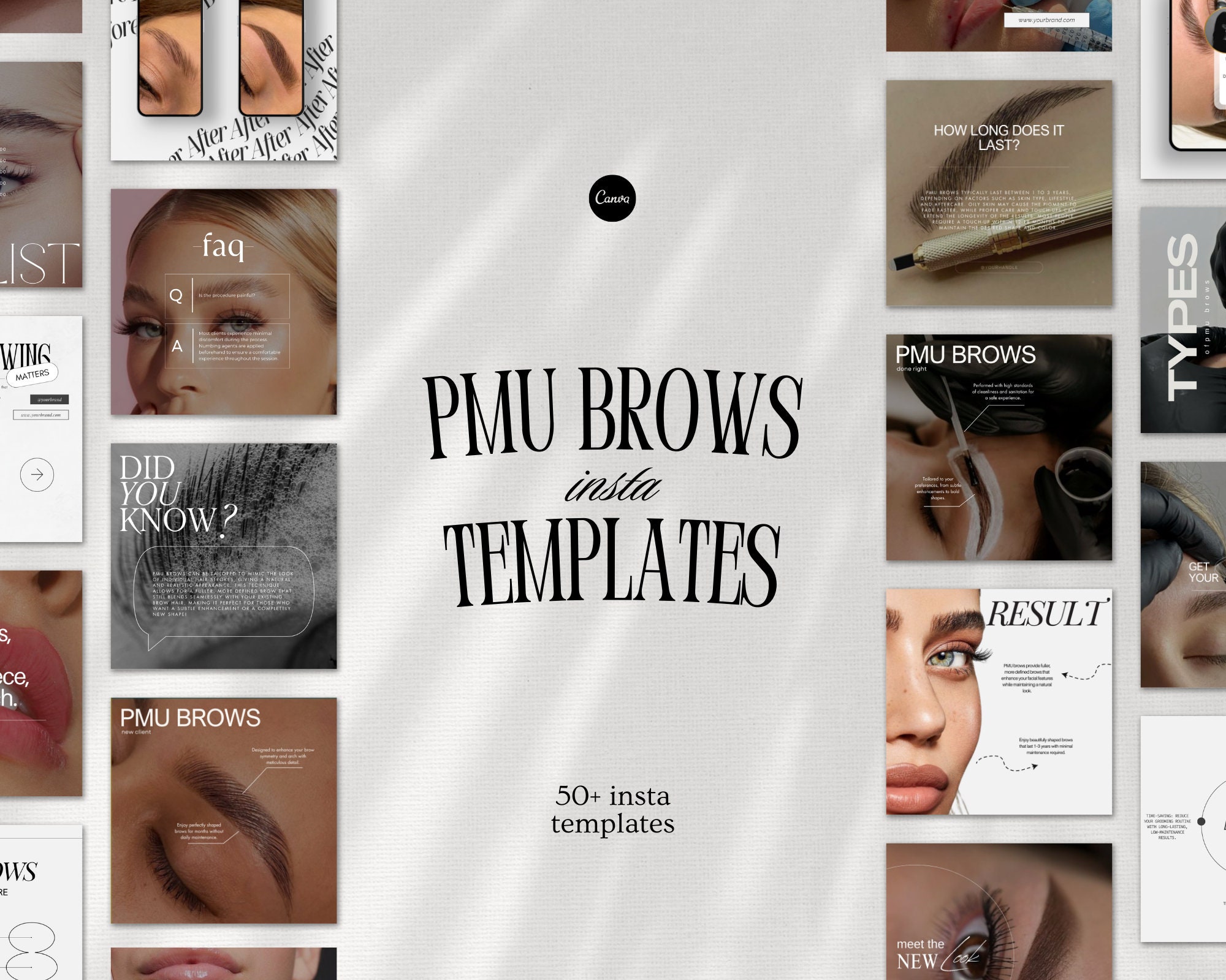 Microblading PMU Brows Instagram Template, Permanent Makeup Artist ...