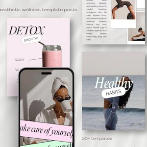 Wellness Instagram Post Template, Health & Wellbeing Coach Aesthetic, Holistic  Luxury Social Media Post, Healthy lifestyle, Canva Posts