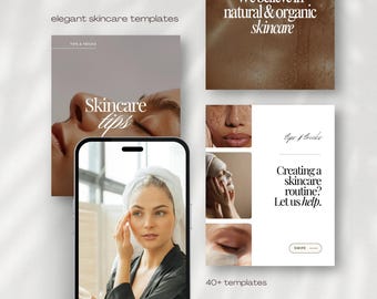 Modelli Instagram per la cura della pelle, post sui social media per estetisti, modelli Canva eleganti per dermatologia, post modificabili per la cura della pelle per estetisti