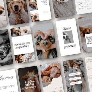 100+ Pets & Animal Instagram Stories Templates, Editable Canva Reel Covers, Dog Cat Pet Lover, Vet Social Media Branding,Editable Canva Post