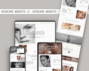 Squarespace Website Template for Skincare Businesses, Minimal Aesthetic Skincare Squarespace 7.1 Website Esthetician, Medspa, Beauty, Botox