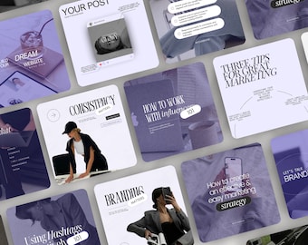 Modelli di post Instagram viola, Canva Social Media Marketing (download digitale)