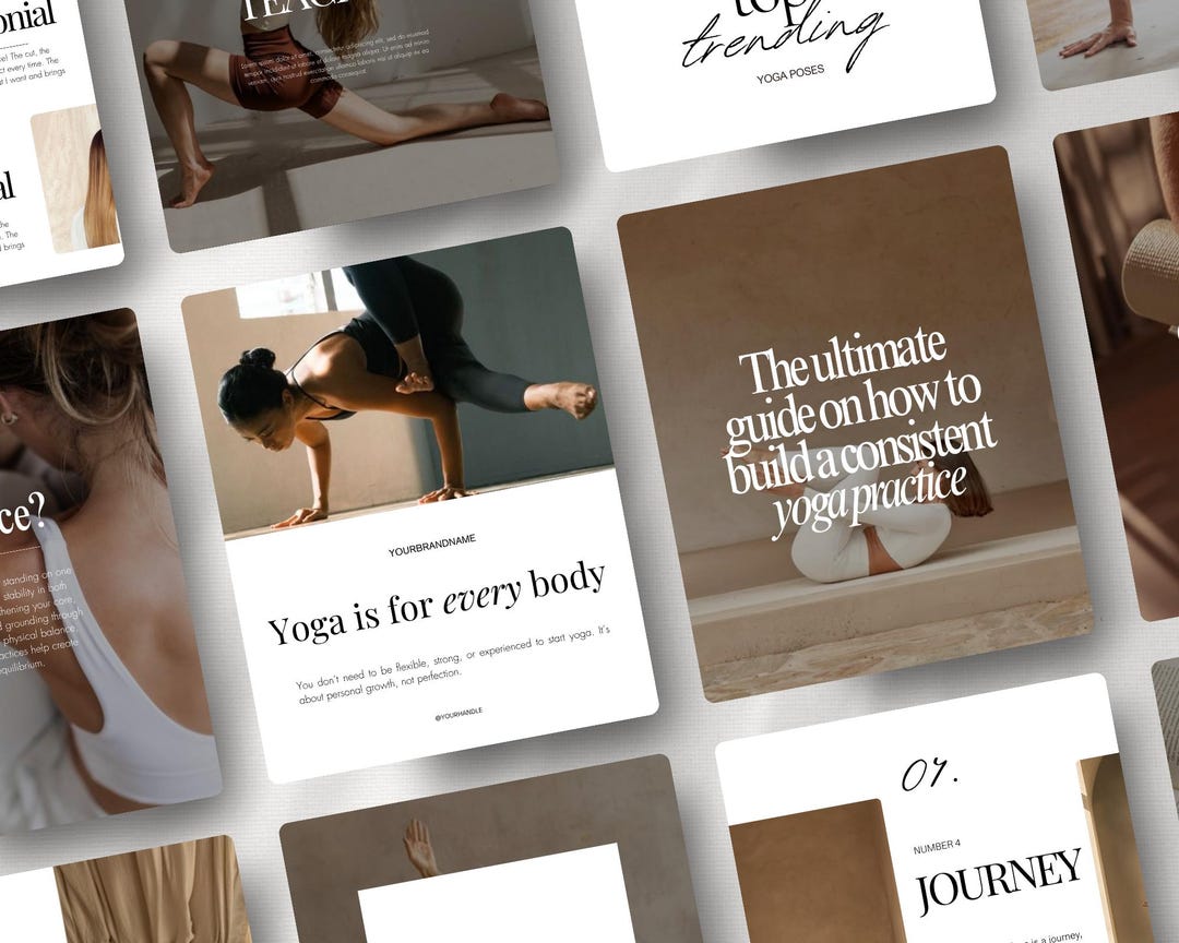 Yoga Instagram Post Templates, Yoga Studio Teacher Social Media ...